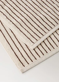 Cotton towel with two-tone stripes
