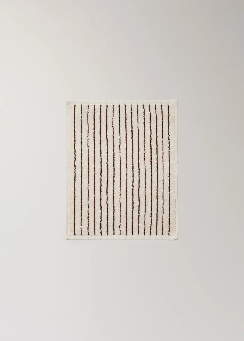 Cotton towel with two-tone stripes