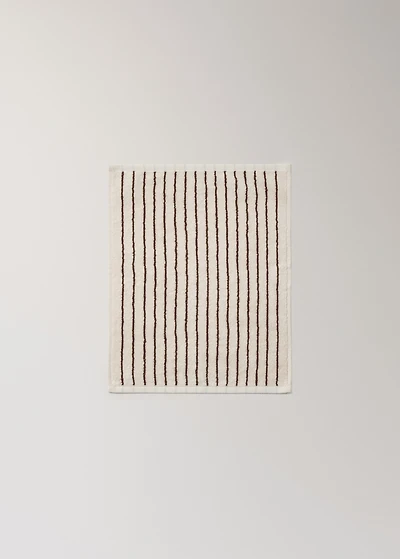 Cotton towel with two-tone stripes