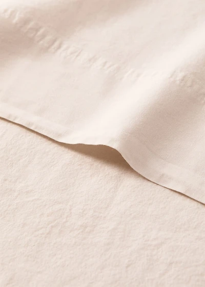 Children's washed cotton double-stitched top sheet for 90 cm bed