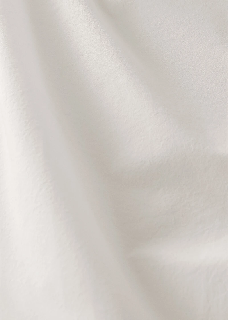 Percale cotton top sheet with gauze ruffle for 200 cm bed