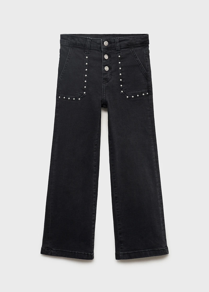 Straight-fit jeans with studs