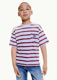 Striped t-shirt with embroidered detail