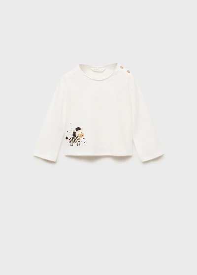 Embroidered printed T-shirt