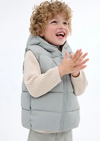 Quilted vest with hood