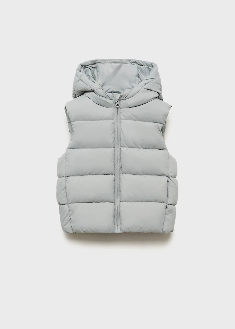 Quilted vest with hood