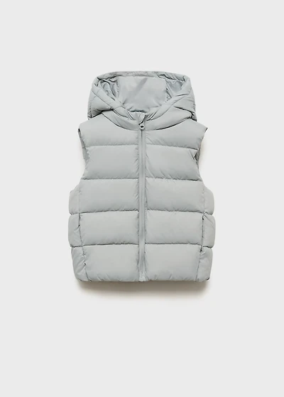Quilted vest with hood
