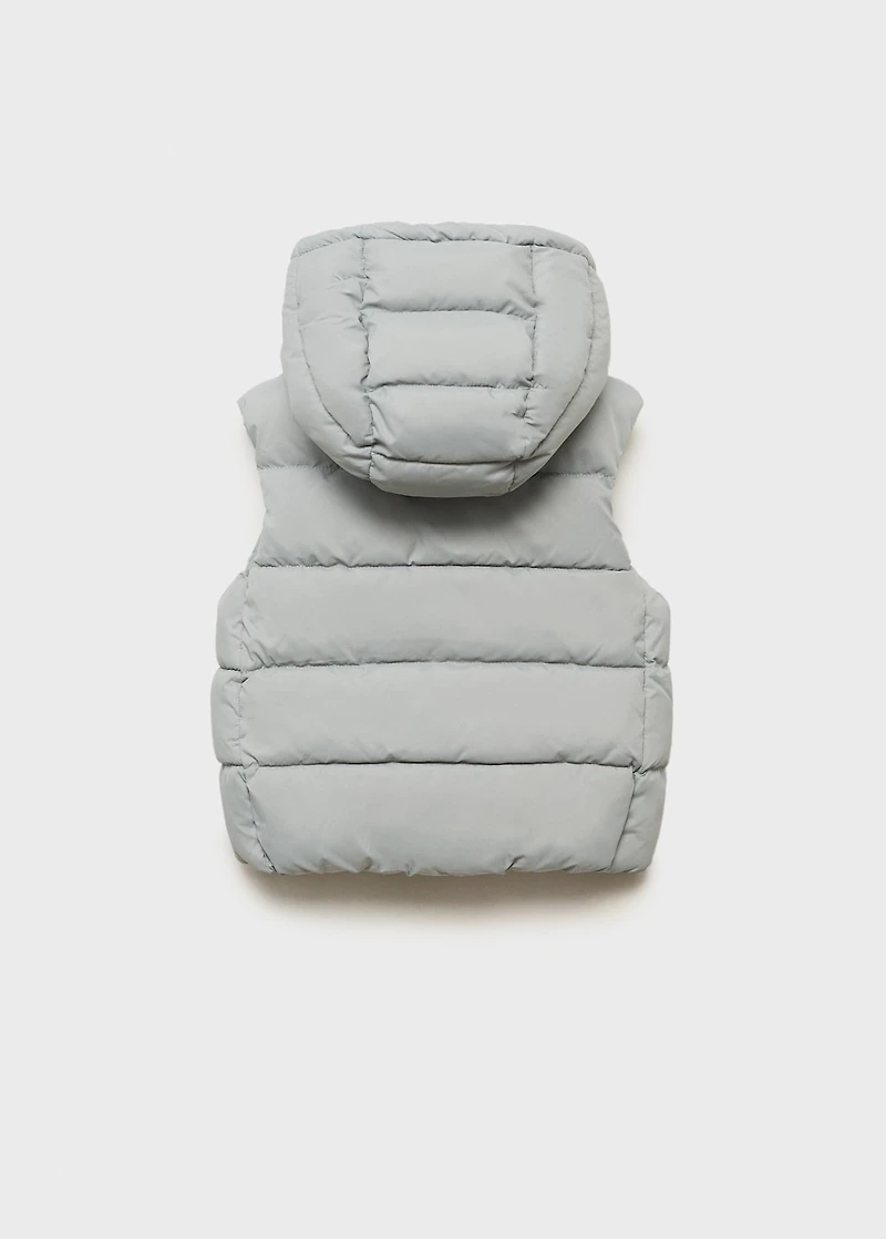 Quilted vest with hood