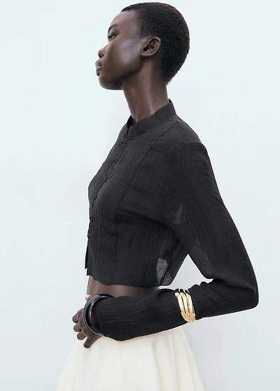 Lyocell blouse with toggles