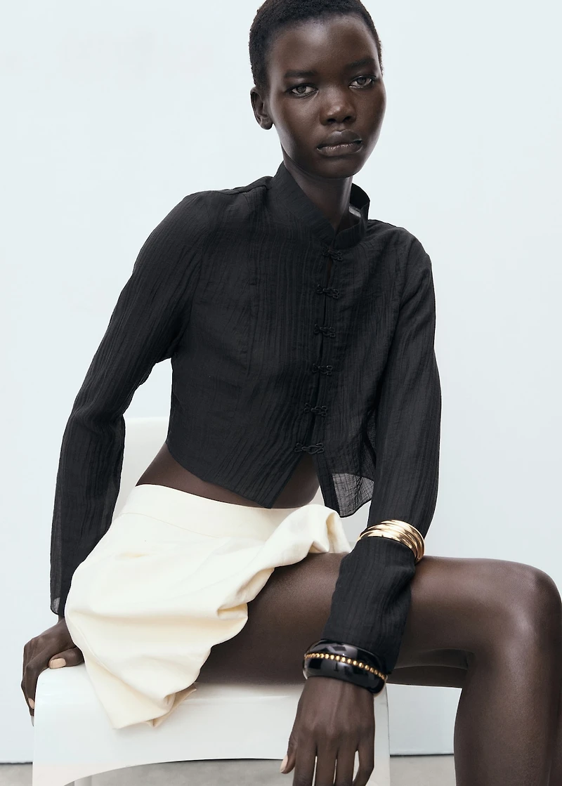 Lyocell blouse with toggles