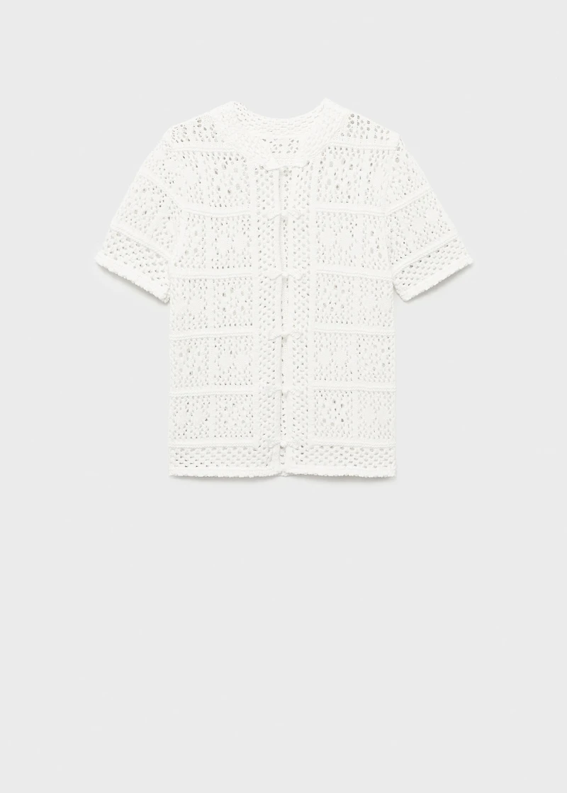 Short-sleeved crochet cardigan