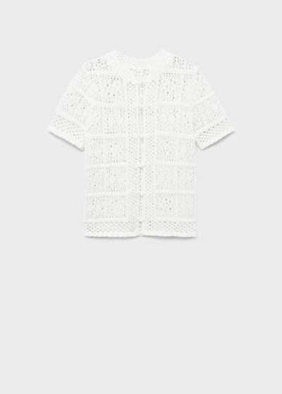 Short-sleeved crochet cardigan