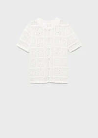 Short-sleeved crochet cardigan