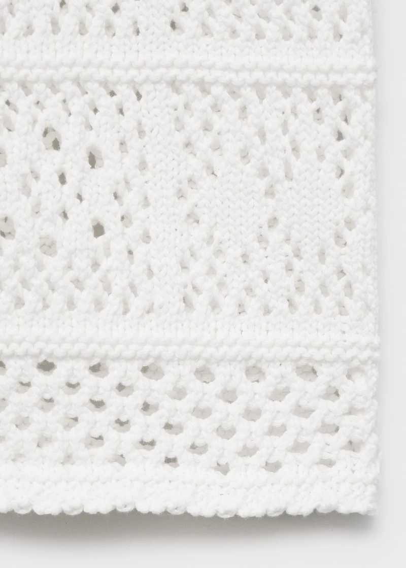 Short-sleeved crochet cardigan