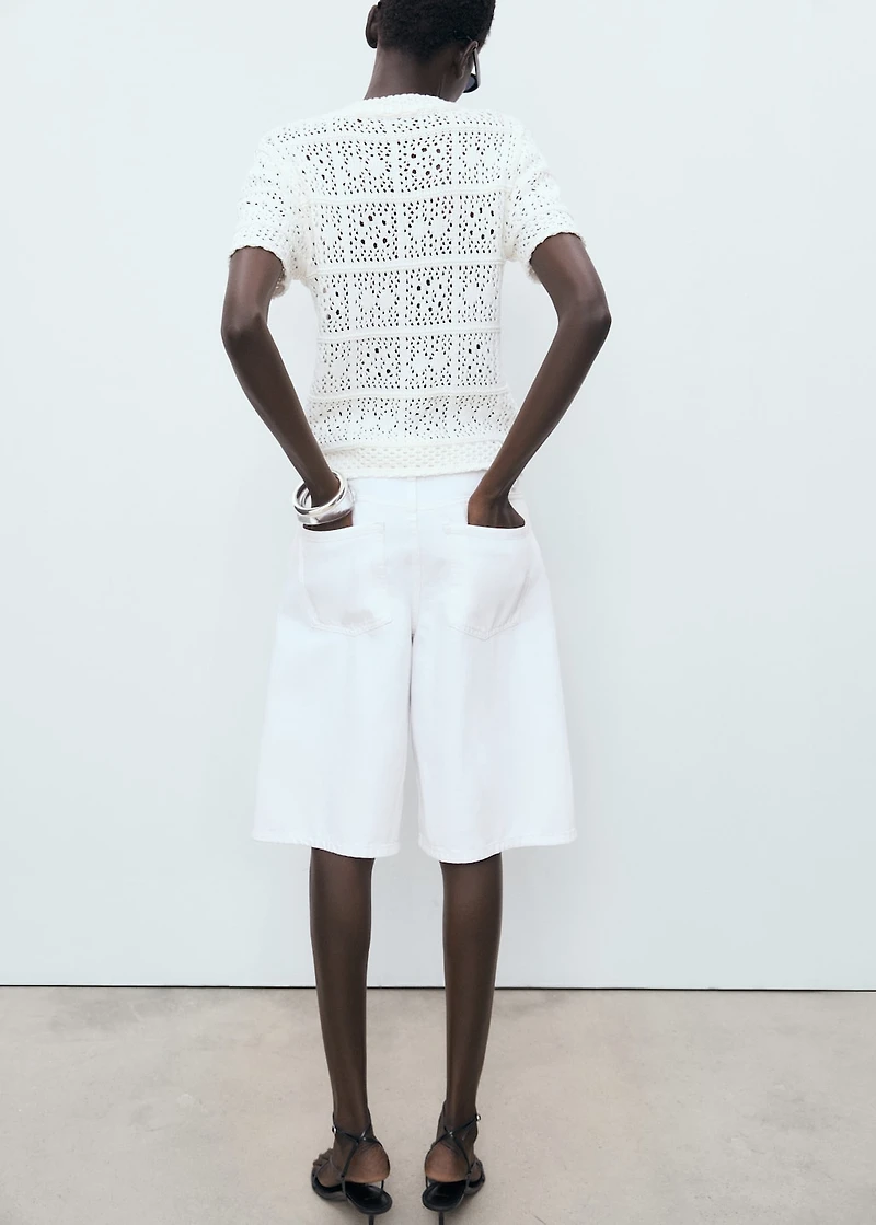 Short-sleeved crochet cardigan