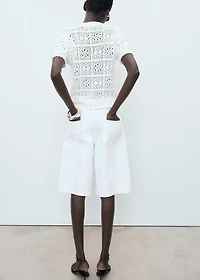 Short-sleeved crochet cardigan