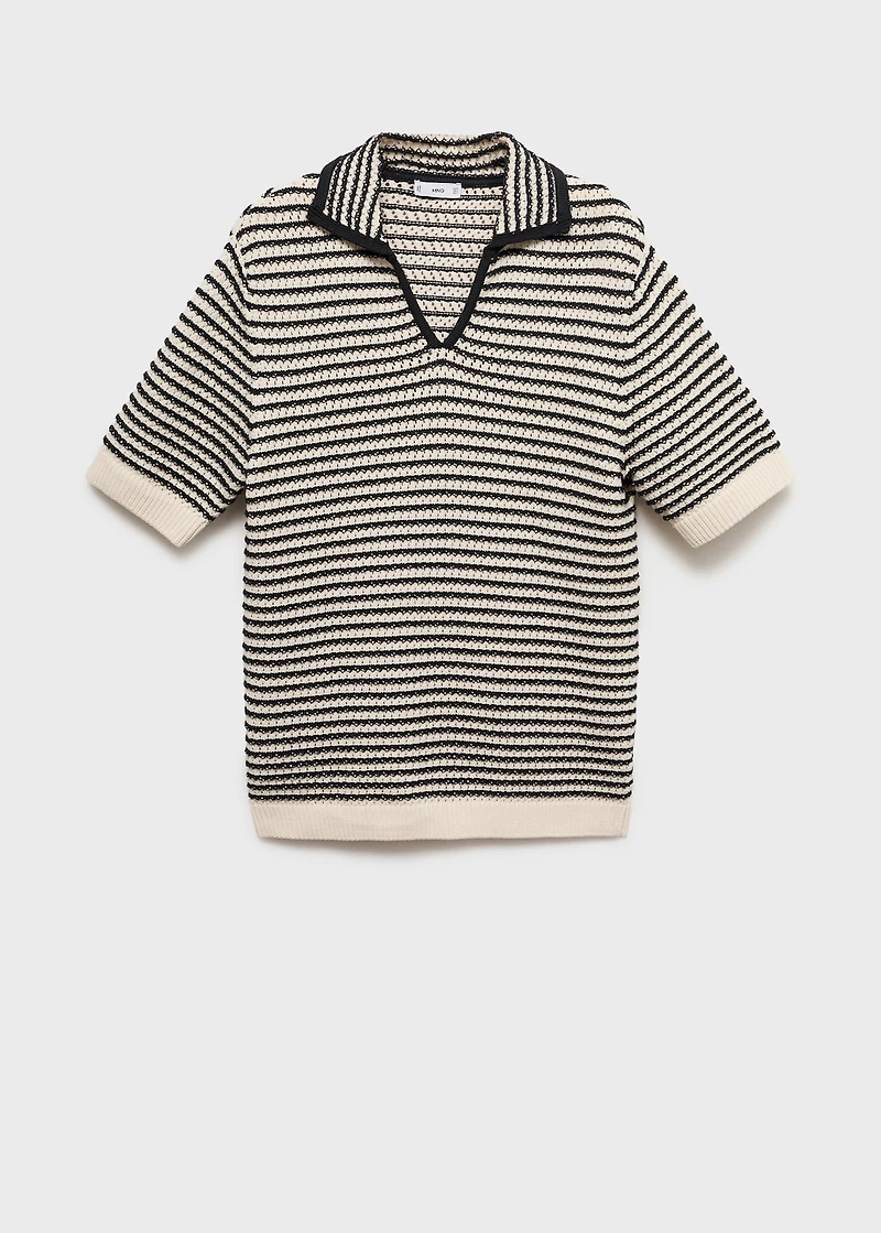 100% cotton polo shirt with striped structure