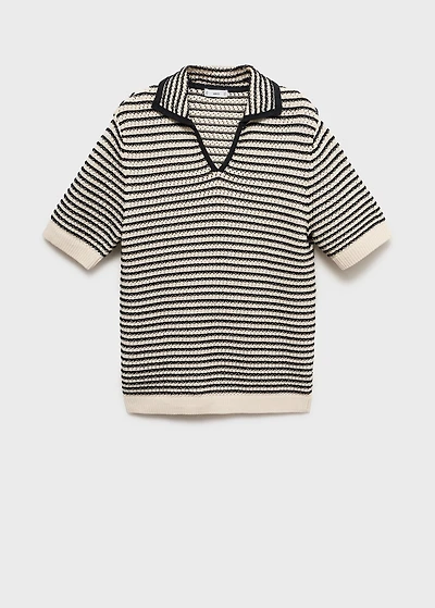 100% cotton polo shirt with striped structure