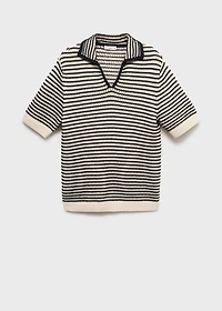 100% cotton polo shirt with striped structure