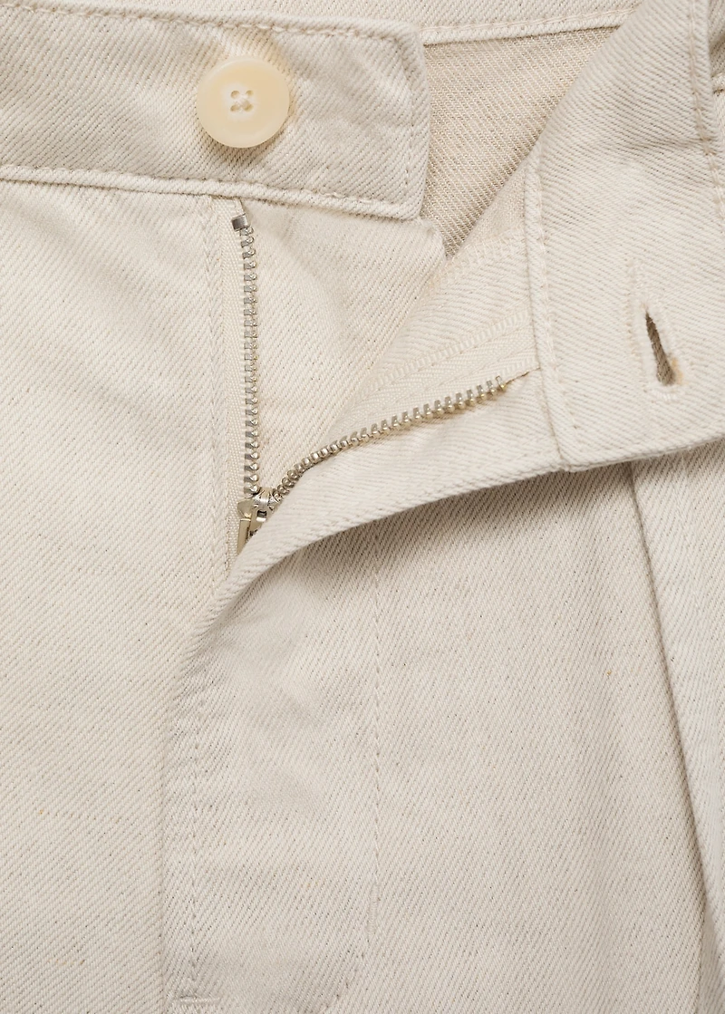 Linen-blend bermuda shorts with drawstring