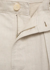 Linen-blend bermuda shorts with drawstring