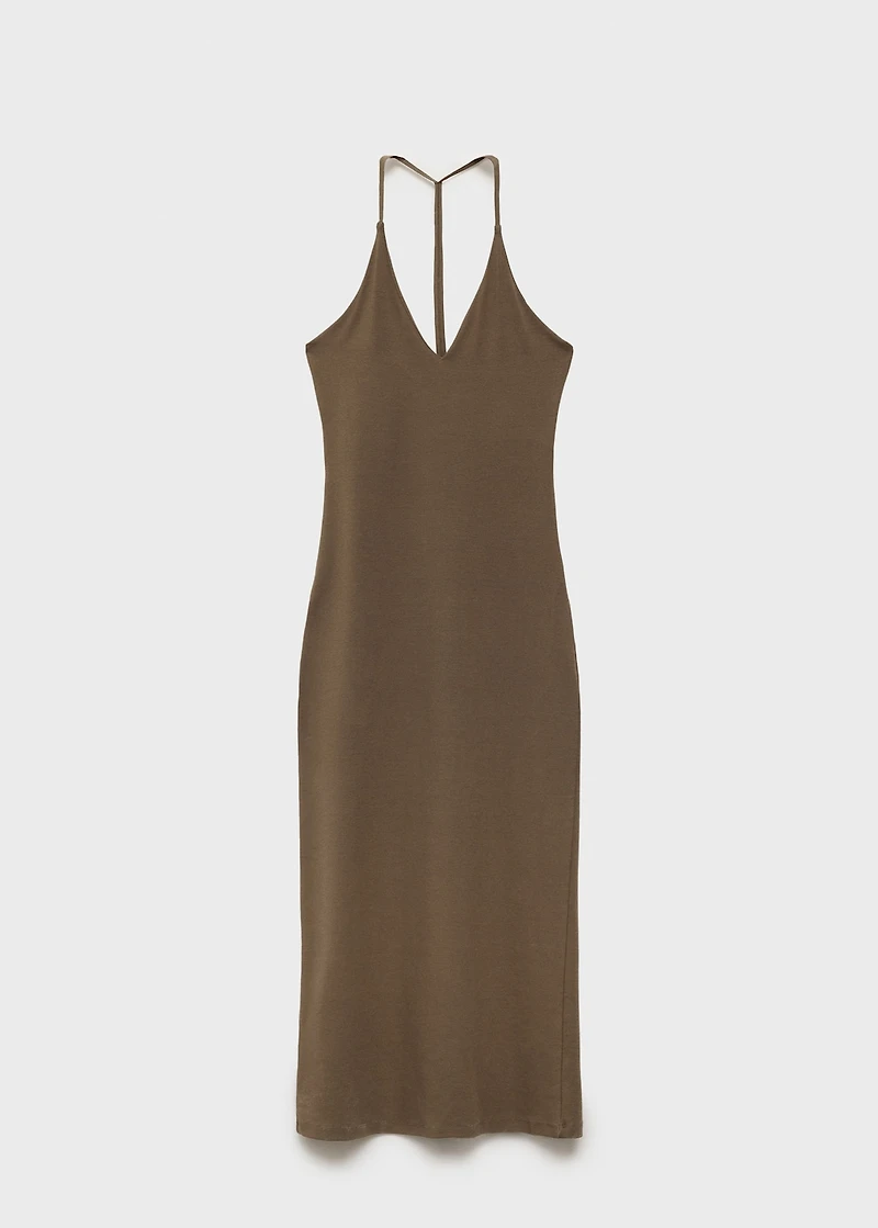 Midi-dress with back neckline