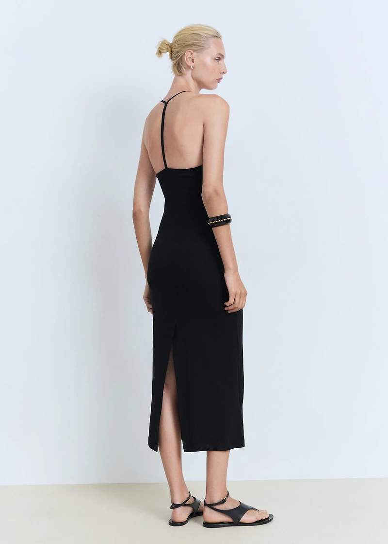 Midi-dress with back neckline