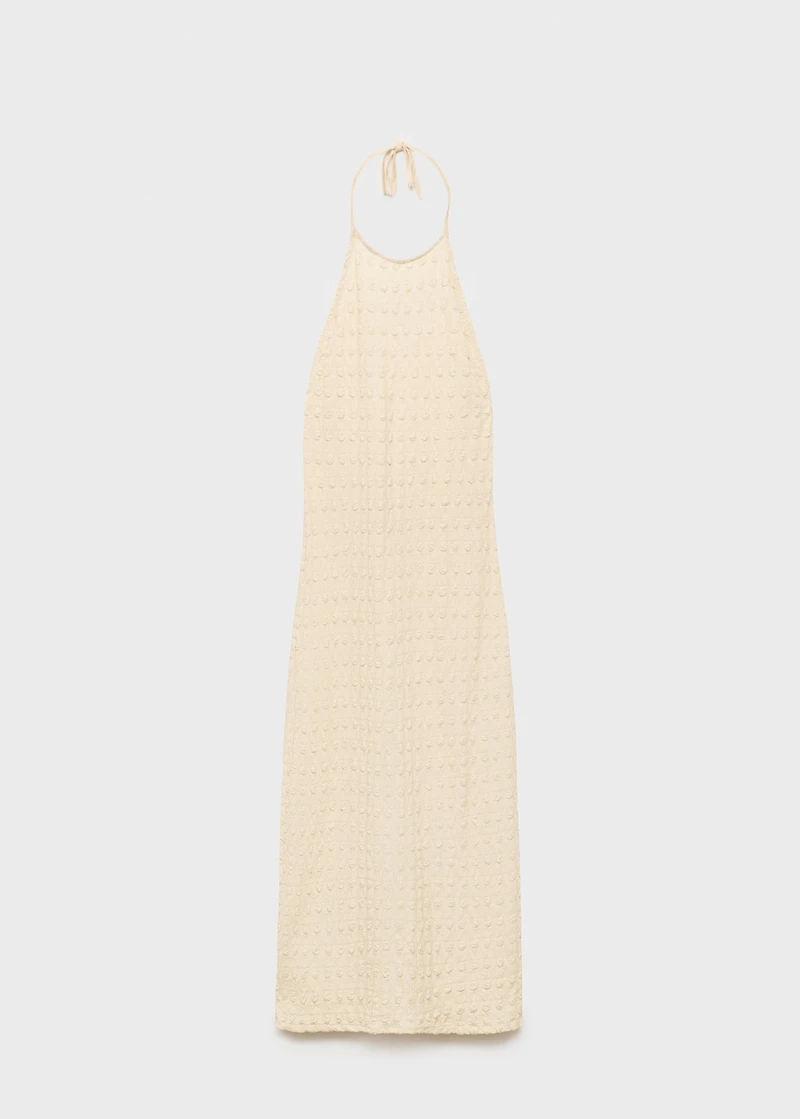 Halter-neck crêpe dress