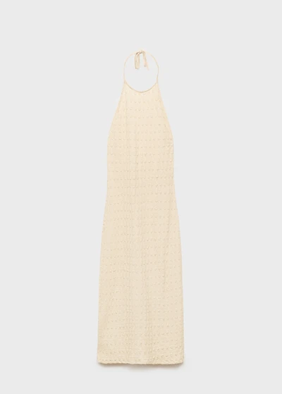 Halter-neck crêpe dress