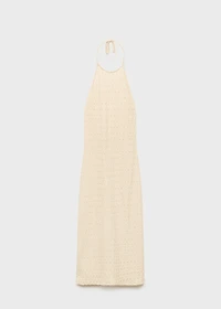 Halter-neck crêpe dress