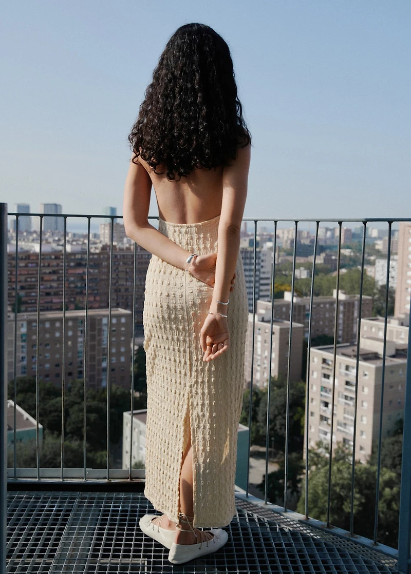 Halter-neck crêpe dress