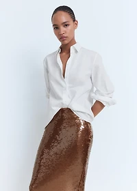 Sequinned midi-skirt