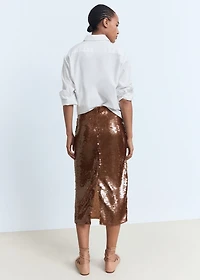 Sequinned midi-skirt