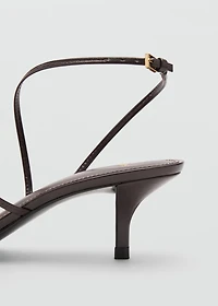 Kitten-heel sandals with buckle