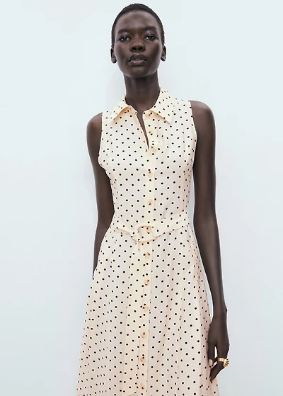 Polka dot shirt dress