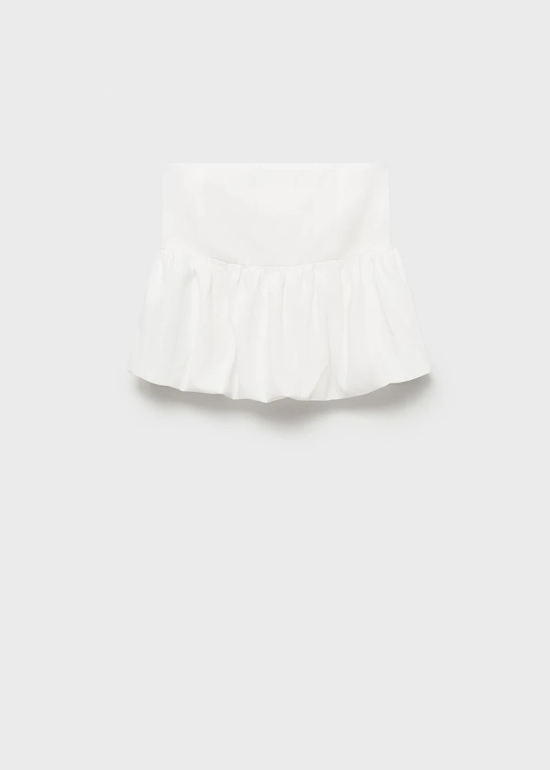 Puffed strapless top