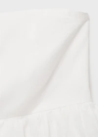 Puffed strapless top