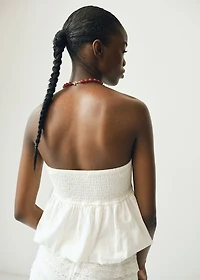 Puffed strapless top