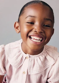 Striped blouse with Peter Pan collar