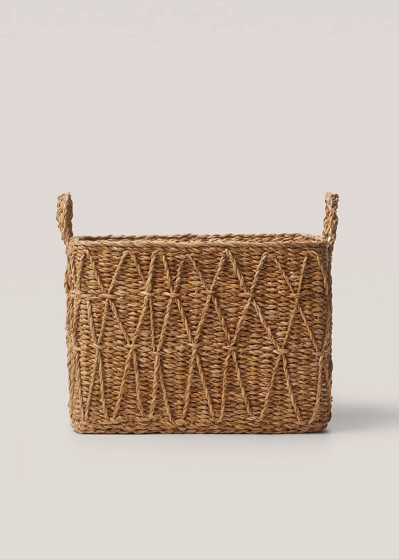Large square basket with handles