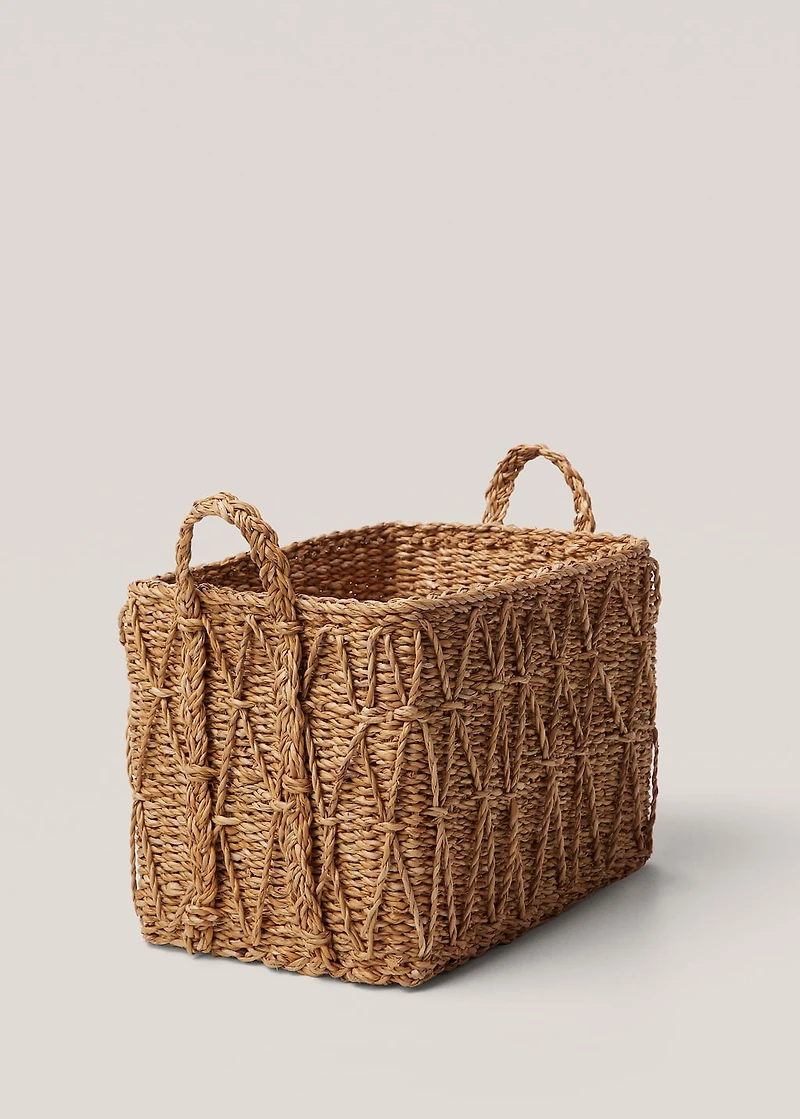 Large square basket with handles