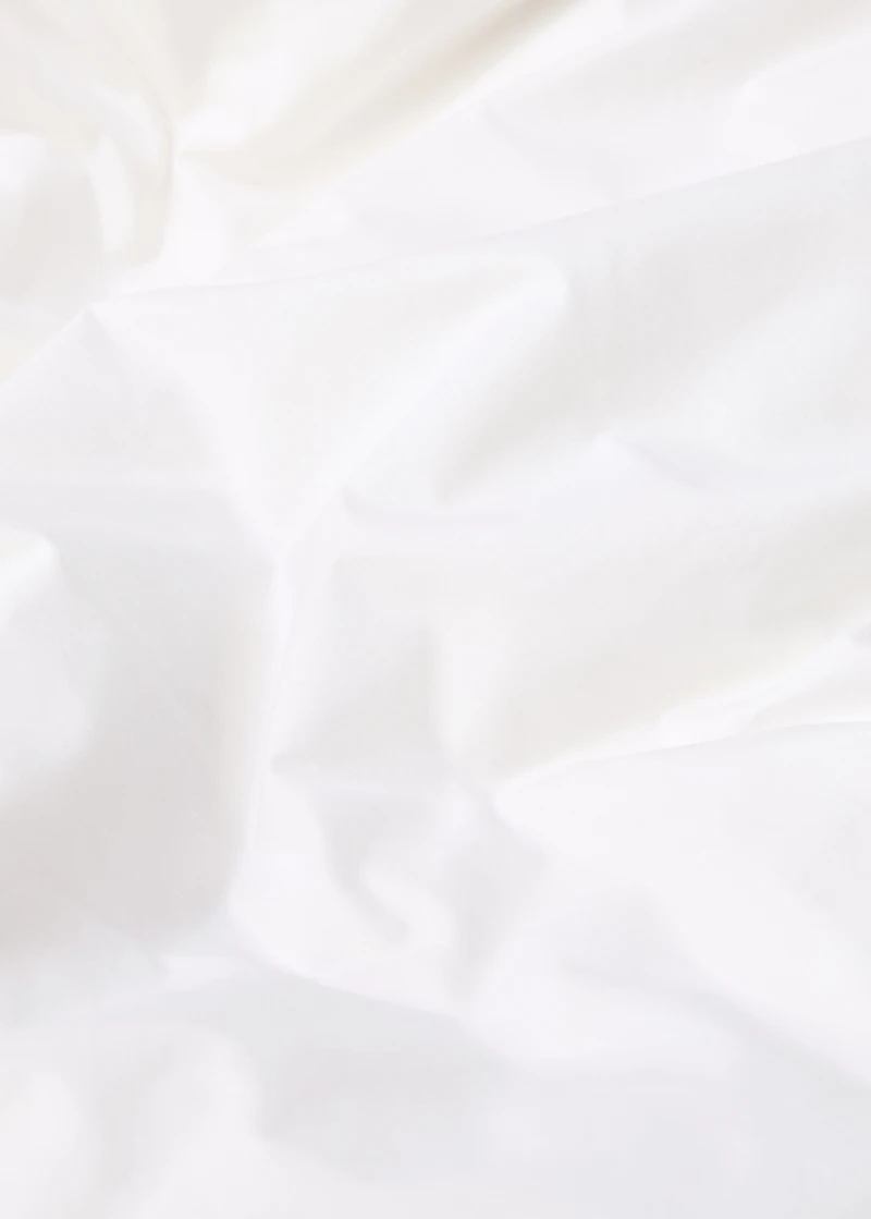 Cotton percale duvet cover with linen trim for / cm bed