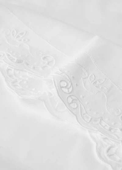Embroidered cotton pillowcase with lace embroidery 17.7x43.3 inches