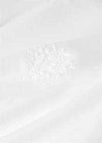 Percale cotton duvet cover with embroidered flowers for 90 cm bed