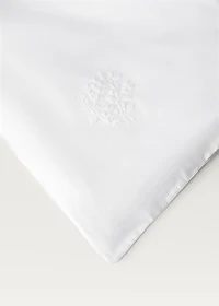 Percale cotton duvet cover with embroidered flowers for 90 cm bed
