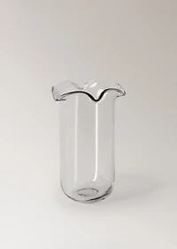 Recycled glass vase with waves