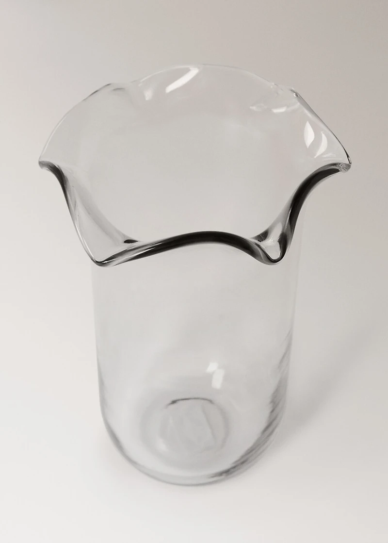 Recycled glass vase with waves