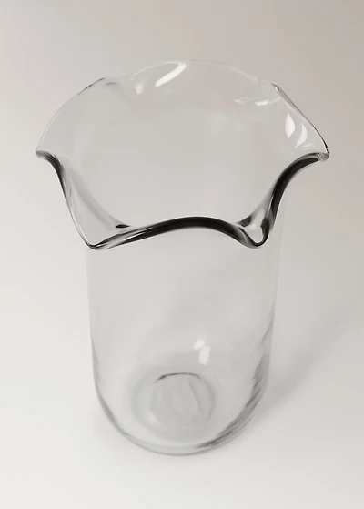 Recycled glass vase with waves