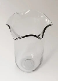 Recycled glass vase with waves