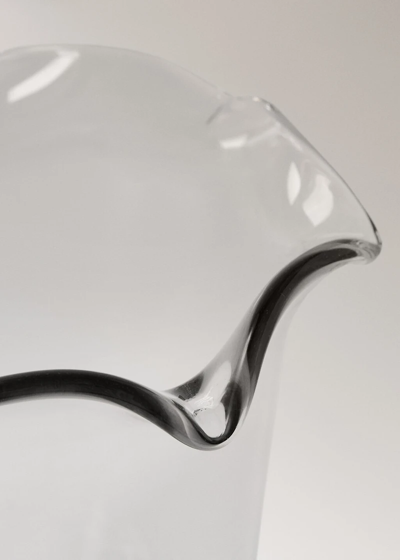 Recycled glass vase with waves